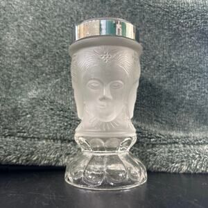 LG Wright Glass Co. Three Faces Clear Frosted Cheese Sugar Shaker